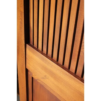 総欅 面取化粧格子蔵戸　W073Y 