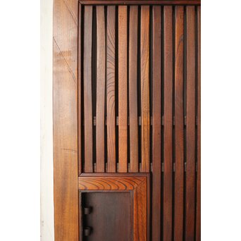 総欅 面取化粧格子蔵戸　W073Y 