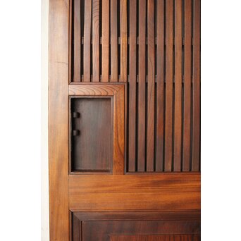 総欅 面取化粧格子蔵戸　W073Y 