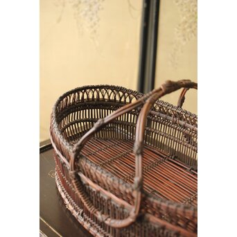 山本竹龍斎/笙園 唐物写果物篭 竹籠　U300 