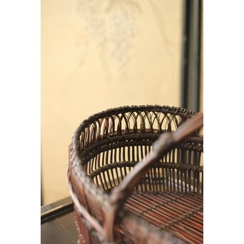 山本竹龍斎/笙園 唐物写果物篭 竹籠　U300 