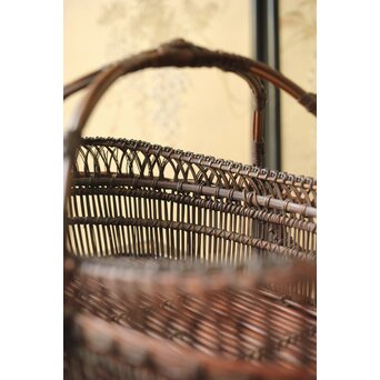 山本竹龍斎/笙園 唐物写果物篭 竹籠　U300 