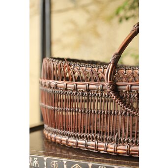 山本竹龍斎/笙園 唐物写果物篭 竹籠　U300 