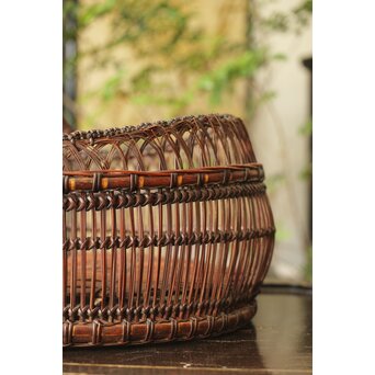 山本竹龍斎/笙園 唐物写果物篭 竹籠　U300 