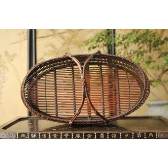 山本竹龍斎/笙園 唐物写果物篭 竹籠　U300 