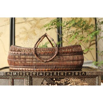 山本竹龍斎/笙園 唐物写果物篭 竹籠　U300 