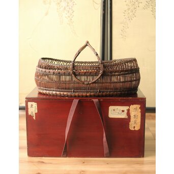 山本竹龍斎/笙園 唐物写果物篭 竹籠　U300 