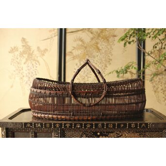 山本竹龍斎/笙園 唐物写果物篭 竹籠　U300 