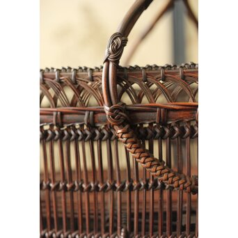 山本竹龍斎/笙園 唐物写果物篭 竹籠　U300 