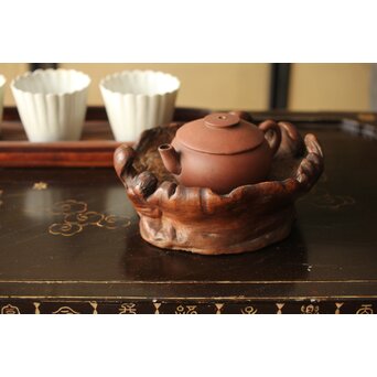 変木急須台/茶銚敷　X364 