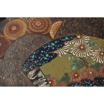 鉄地 七宝象嵌四方盆　M326 