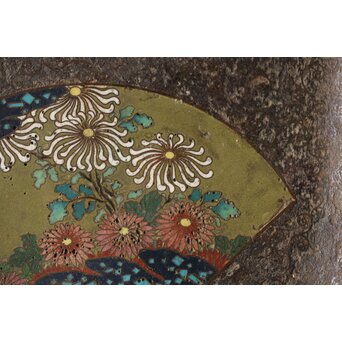 鉄地 七宝象嵌四方盆　M326 