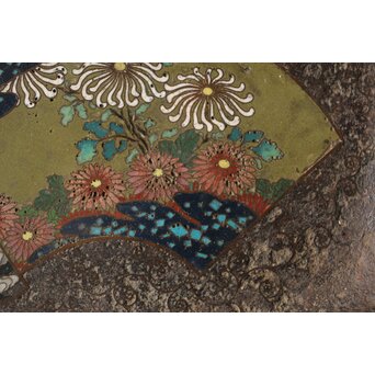 鉄地 七宝象嵌四方盆　M326 