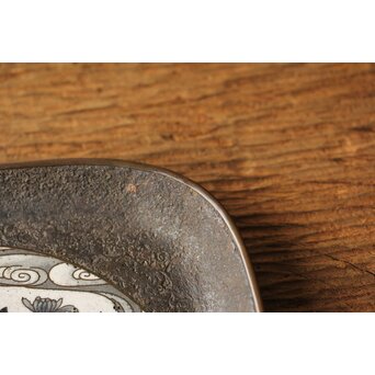 鉄地 七宝象嵌四方盆　M326 