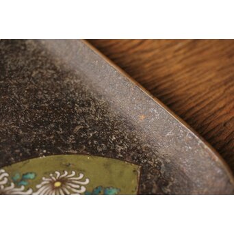 鉄地 七宝象嵌四方盆　M326 