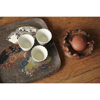 鉄地 七宝象嵌四方盆　M326 