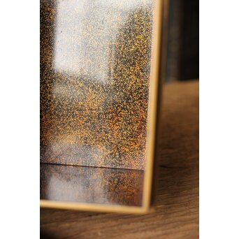 芭蕉葉に人物 紗綾蒔絵茶箱　Q307 