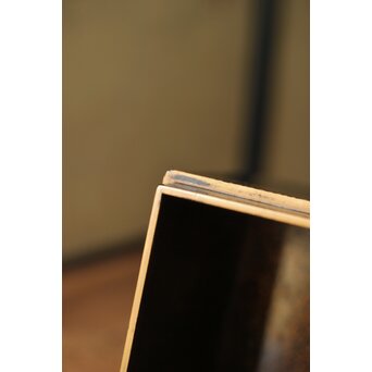 芭蕉葉に人物 紗綾蒔絵茶箱　Q307 