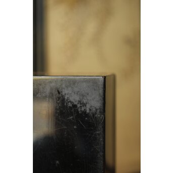 芭蕉葉に人物 紗綾蒔絵茶箱　Q307 