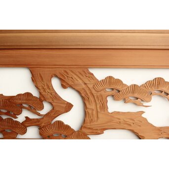 鷹と松 中型木彫欄間 2枚1組　R0231 