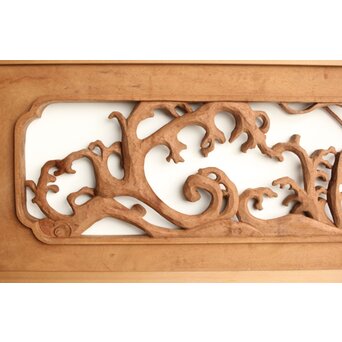 茂一作 木彫欄間 雲龍図 2枚1組　R0233Y 