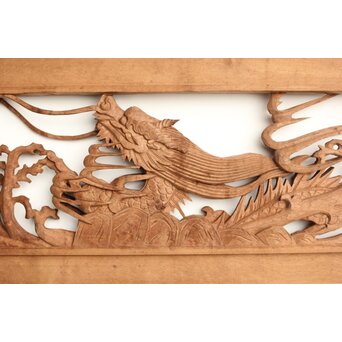 茂一作 木彫欄間 雲龍図 2枚1組　R0233Y 