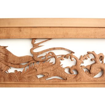 茂一作 木彫欄間 雲龍図 2枚1組　R0233Y 