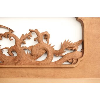 茂一作 木彫欄間 雲龍図 2枚1組　R0233Y 