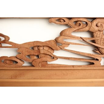 茂一作 木彫欄間 雲龍図 2枚1組　R0233Y 