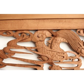 茂一作 木彫欄間 雲龍図 2枚1組　R0233Y 