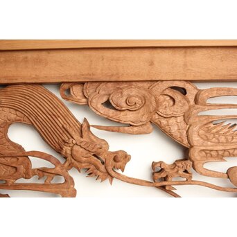 茂一作 木彫欄間 雲龍図 2枚1組　R0233Y 