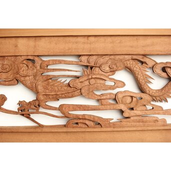 茂一作 木彫欄間 雲龍図 2枚1組　R0233Y 