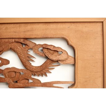 茂一作 木彫欄間 雲龍図 2枚1組　R0233Y 