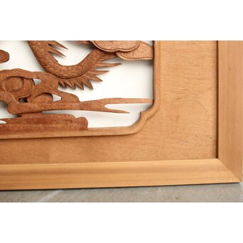 茂一作 木彫欄間 雲龍図 2枚1組　R0233Y 