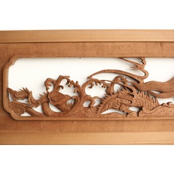 茂一作 木彫欄間 雲龍図 2枚1組　R0233Y 