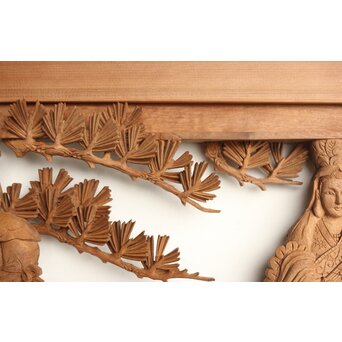 巧介作 木彫欄間 七福神図 2枚1組　R0234Y 