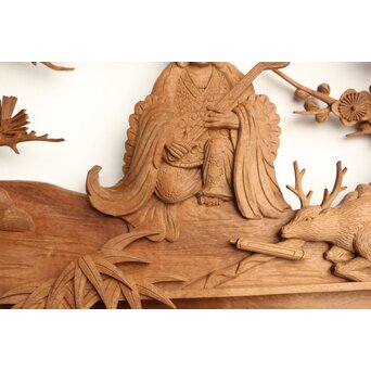 巧介作 木彫欄間 七福神図 2枚1組　R0234Y 