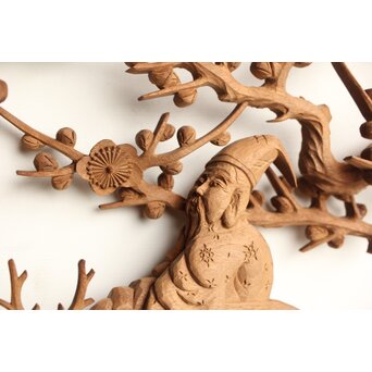 巧介作 木彫欄間 七福神図 2枚1組　R0234Y 