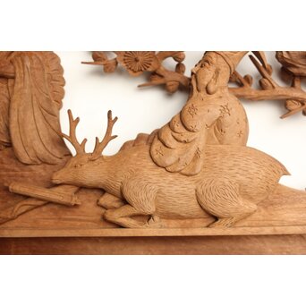 巧介作 木彫欄間 七福神図 2枚1組　R0234Y 