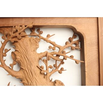 巧介作 木彫欄間 七福神図 2枚1組　R0234Y 