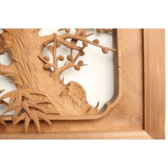 巧介作 木彫欄間 七福神図 2枚1組　R0234Y 