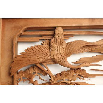 巧介作 木彫欄間 七福神図 2枚1組　R0234Y 