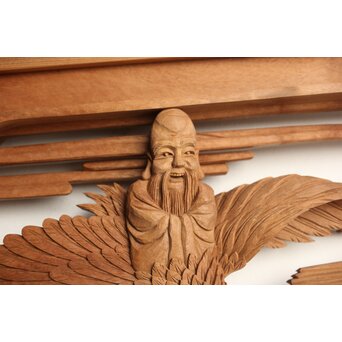 巧介作 木彫欄間 七福神図 2枚1組　R0234Y 