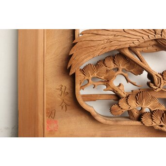 巧介作 木彫欄間 七福神図 2枚1組　R0234Y 