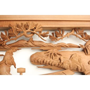 巧介作 木彫欄間 七福神図 2枚1組　R0234Y 