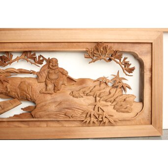 巧介作 木彫欄間 七福神図 2枚1組　R0234Y 