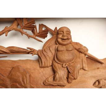 巧介作 木彫欄間 七福神図 2枚1組　R0234Y 