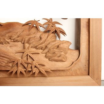 巧介作 木彫欄間 七福神図 2枚1組　R0234Y 