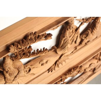 巧介作 木彫欄間 七福神図 2枚1組　R0234Y 