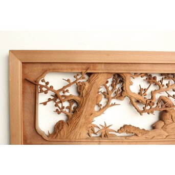 巧介作 木彫欄間 七福神図 2枚1組　R0234Y 